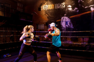 female boxer trains for Haymakers of Hope at Everybody Fights gym photographed by Boston fitness photographer nicole loeb